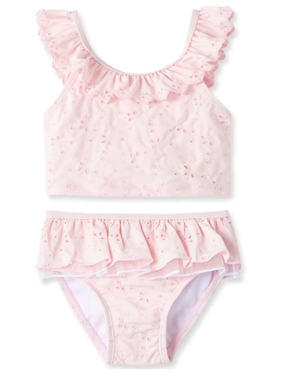 Little me baby Pink Ruffle eyelet bikini little me Swimsuit NWOT